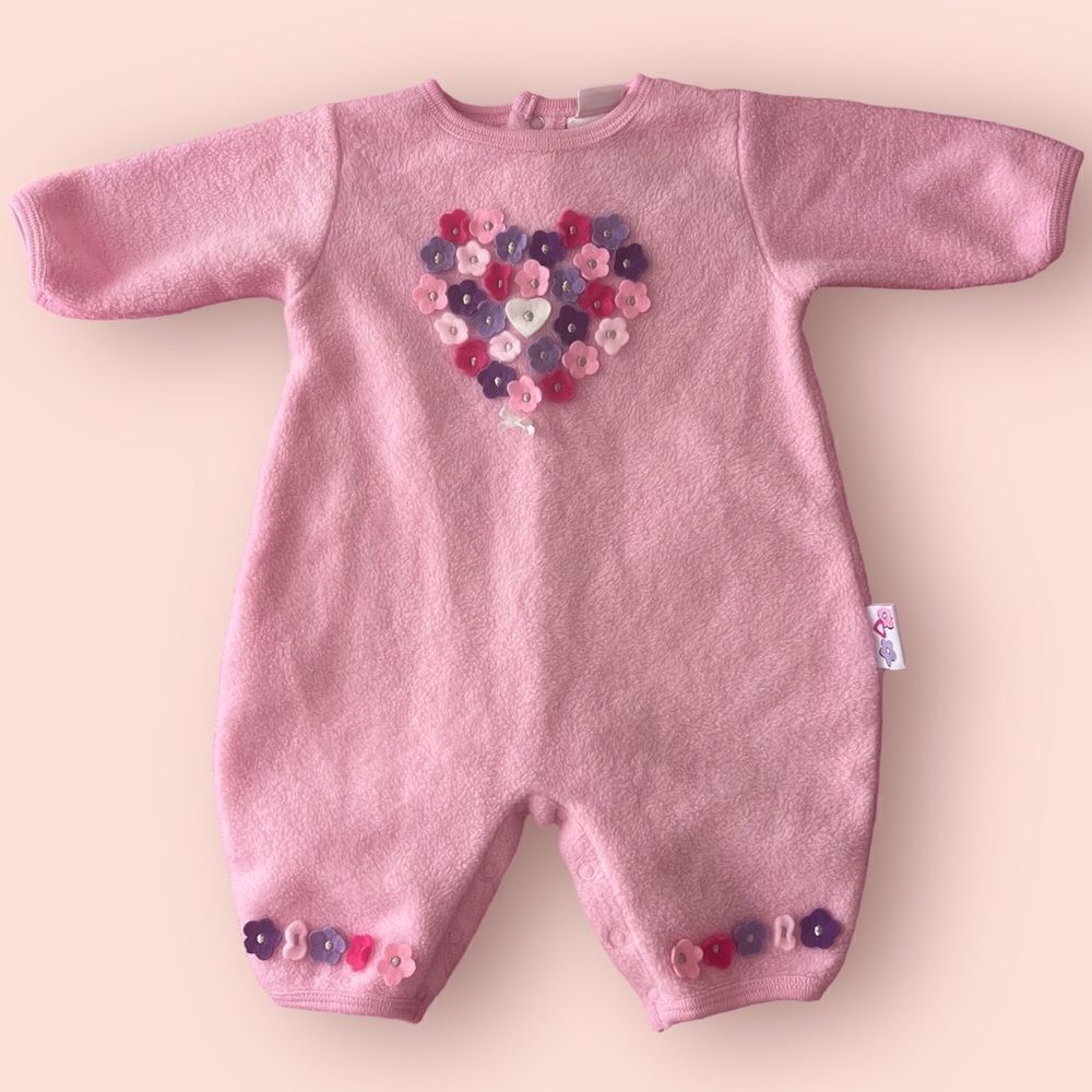 Vintage Baby Girl Fleece Footie